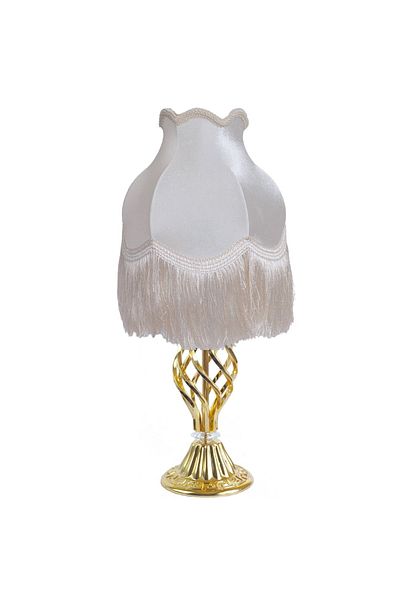 Dekovien Gold Twisted Ecru Velvet Lampshade - Classic Leg Model Ab0817