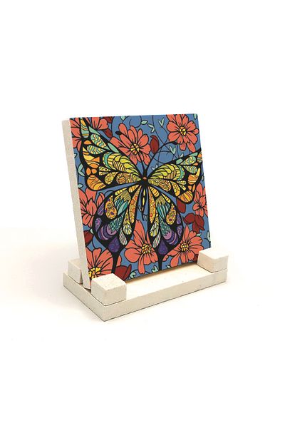Sadrazam Butterfly Printed Natural Stone Tabletop