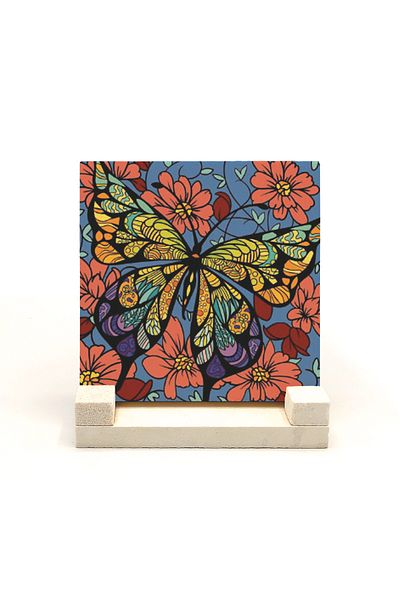 Sadrazam Butterfly Printed Natural Stone Tabletop