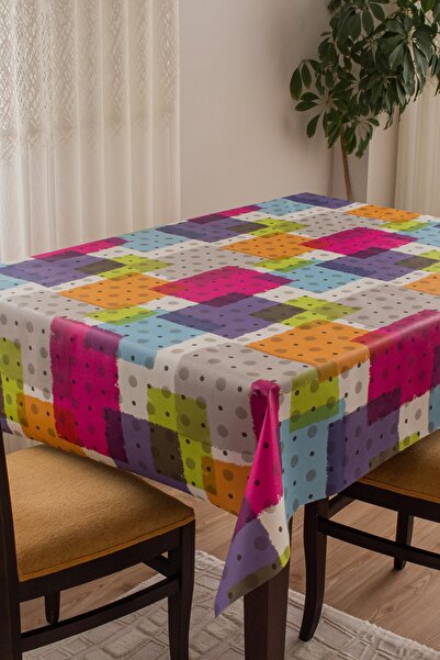 decorekor Astarlı Silinebilir Hijyenik Gökkuşağı Muşamba Pvc Masa Örtüsü 731-1