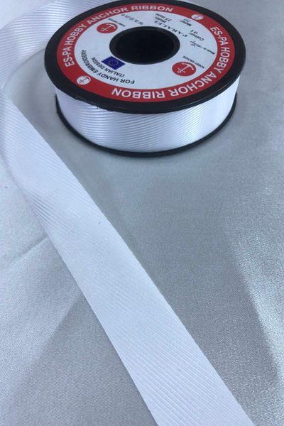 GELD Panglică albă Herringbone – Panglică