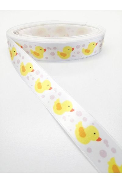 GELD Σατέν κορδέλα με σχέδιο Chick 2,5 cm 1 μέτρο – Κορδέλα
