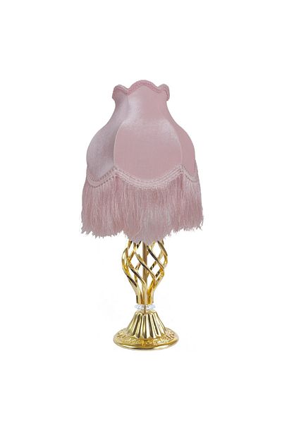 Dekovien Gold Twisted Powder Velvet Leg Lampshade - Ab0819