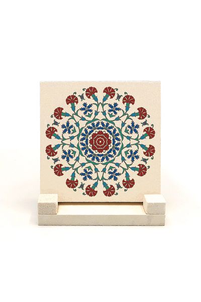 Sadrazam Ottoman Tile Pattern Printed Natural Stone Tabletop