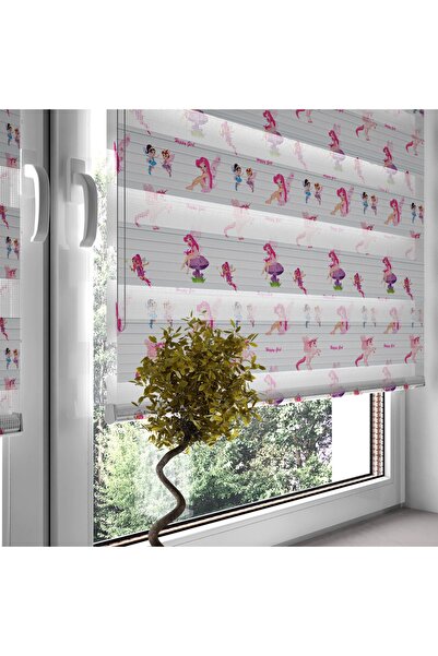 Turuncu Dizayn Td Trend Baskılı Zebra Stor Perde Pembe Happy Girl Periler