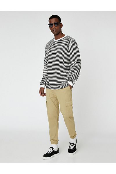 Koton Basic Cargo Pants with Lace Waist