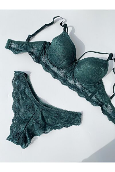 LİNADESİGN Women's Single String Supported Lace Detailed Bra Panties Bralet S...
