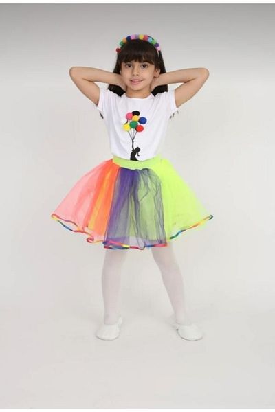 FATELLA Girl's 23 April 29 October 10 November 19 May Performance Outfit Patterned T-shirt Skirt Set