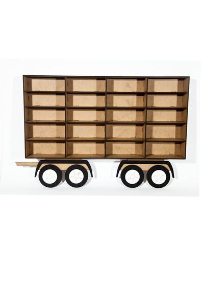 LEYLASER Sadece Arka Vagon Ham Mdf Çocuk Odası Ahşap Kamyon Araba Rafı 20 Ara...