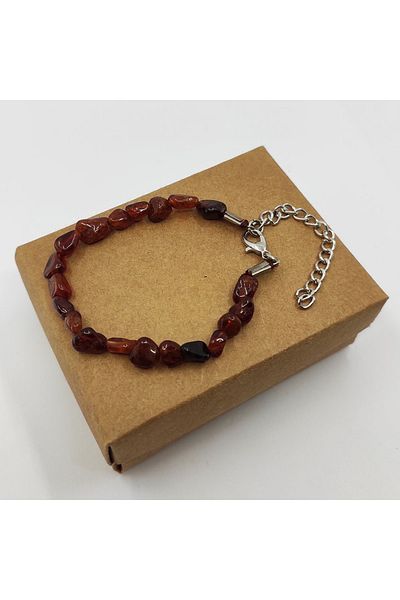 ByKolyeucum Unshaped Lal Garnet Stone Natural Stone Bracelet