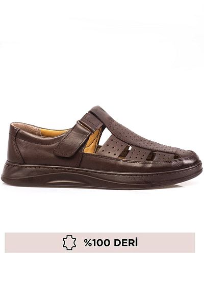 maximoda Genuine Leather Velcro Summer Stitched Poly Sole Leather Men's Shoes