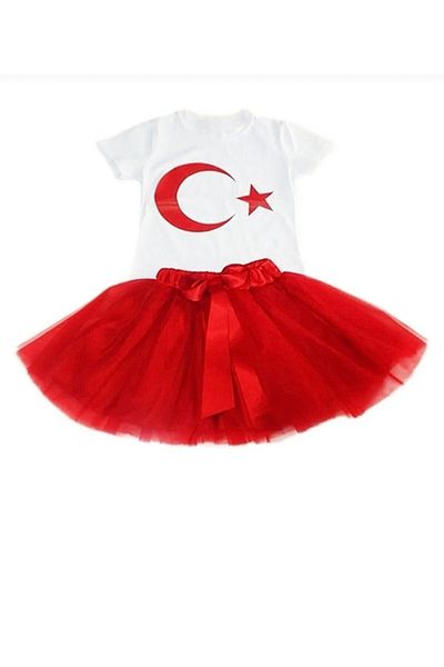 Dıgıl Kids Moon Star T-shirt Tutu Skirt Suit 23 April 29 October Performance Clothes