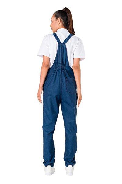 Şensel Yazlık Kot Bahçıvan Tulum, Lacivert -8e145- Askılı Tulum