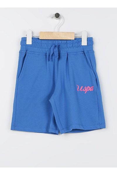 U.S. Polo Assn. Сини шорти с връзки на талията за момиче - септември-23