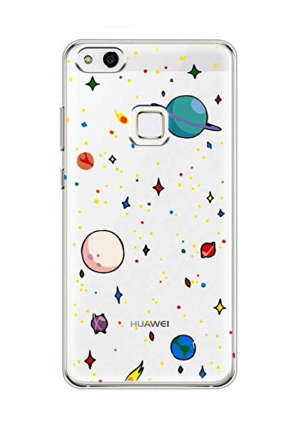 Molly Technology Huawei P10 Lite Için Şeffaf Gezegen Desenli Silikon Kılıf