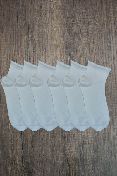 Leement socks Дамски безшевни памучни чорапи без ластик, пенирани на среден ток, 6 чифта за диабетици