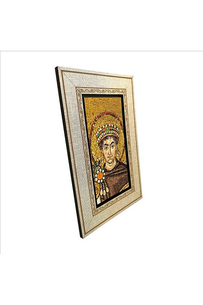 Sadrazam Byzantine King I. Justinian Justinian Mosaic Printed Mdf Painting