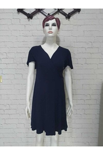 anne moda ankara Круазе комір, застібка збоку, віскоза, однотонна сукня