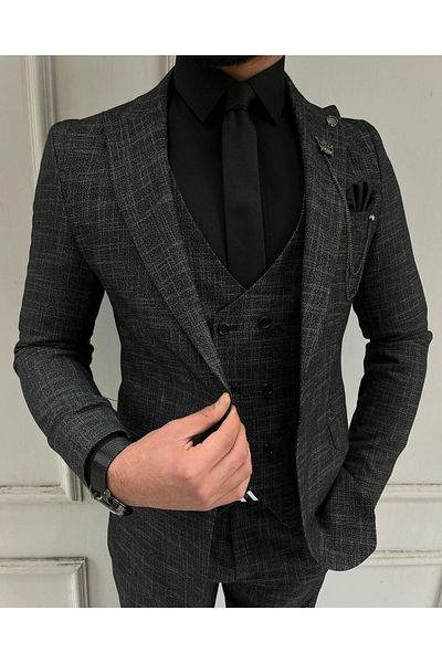 Biçeq Collection Slim Fit Slim Suit with Vest