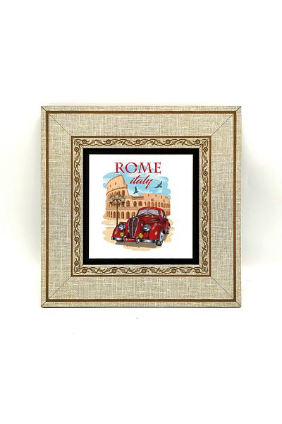 BAKSEPETE Roma Visual Printed MDF Πίνακας με κορνίζα 20cmx20 cm Krt-045