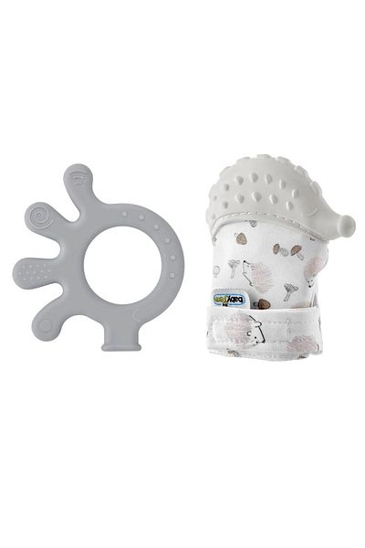 Babyjem 2-Piece Teeth Scratching Set Teether Hedgehog Glove Teether Octopus