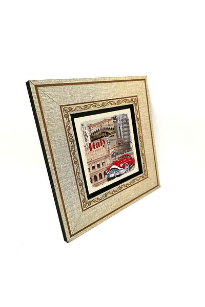 BAKSEPETE Italy Image Printed Mdf Framed Painting 20Cmx20 cm Krt-046