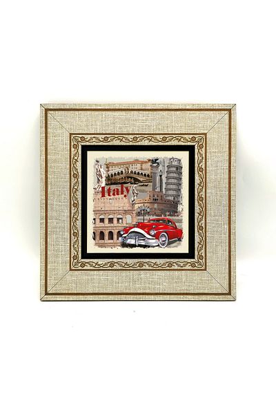 BAKSEPETE Italy Image Printed Mdf Framed Painting 20Cmx20 cm Krt-046