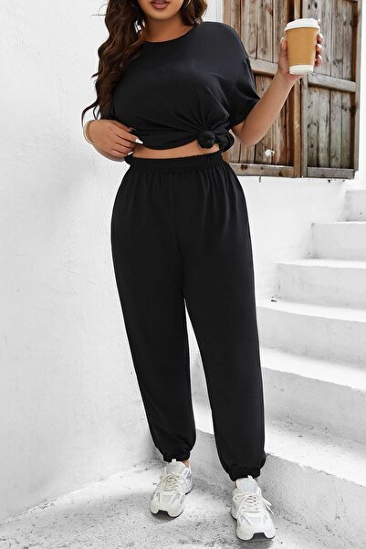 Trend Sizde طقم رياضي من الأعلى والأسفل مطبوع عليه حروف الفراشة للجنسين