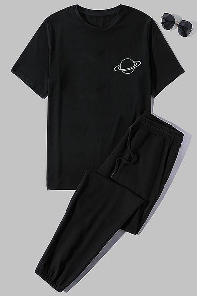 Trend Sizde Σετ φόρμας Unisex με εμπριμέ επάνω κάτω μέρος με θέμα το Universe
