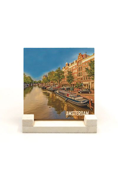 Sadrazam Suport de masă din piatră naturală imprimată Amsterdam Visual