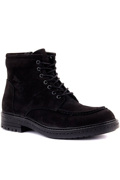 SailLakers - Μαύρα ανδρικά μποτάκια Nubuck με φερμουάρ 102-3577-GOL