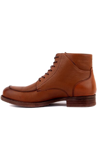 SailLakers - Ανδρικές μπότες με κορδόνια από δέρμα Tan 102-4013-GOL