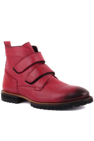 SailLakers - Claret Red Leather Velcro Eva Sole Men's Boots