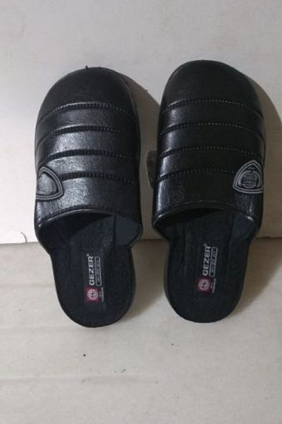 GEZER Black Winter Home Slippers with Cuffs Useful