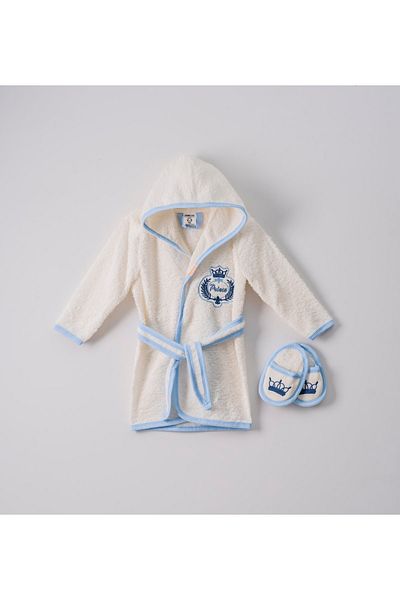 instababyrooms Prince 2 Piece Baby Bathrobe Children's Bathrobe Set Model 452
