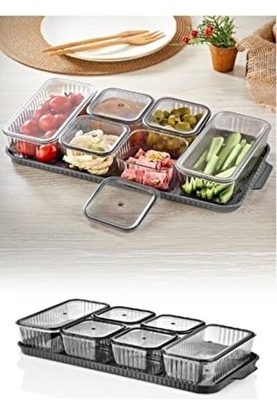 furkan cam plastik 6 Lı Kapaklı Kahvaltı Takımı