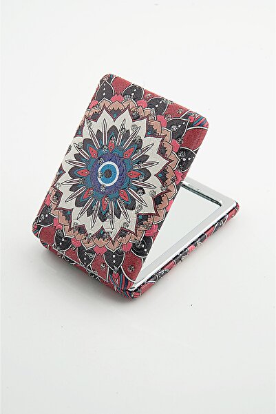 EUROMODA Nazar Figürlü Otantik Desenli Küçük Cep Makyaj Aynası