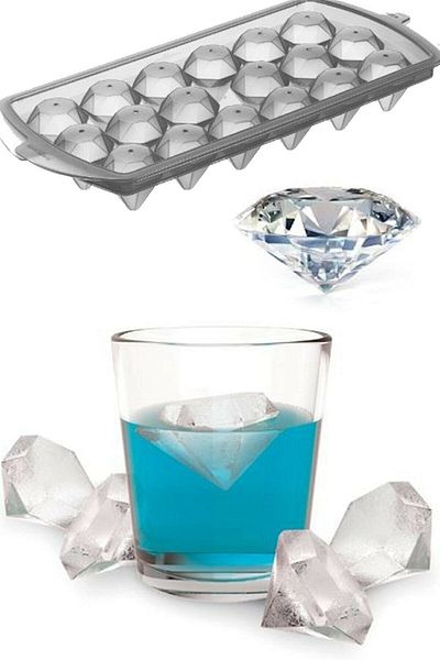 Dükkanönü 18 Compartment Diamond Shape Ice Mold Practical Ice Box with Lid Kp-150