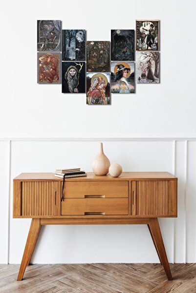 FourArts Set de pictură pe lemn Witches Time 13,5 X 18 Cm 10 piese