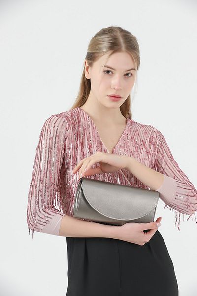 bibags Βραδινό Φόρεμα Portfolio Clutch Bag - Platinum