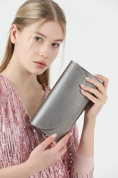 bibags Βραδινό Φόρεμα Portfolio Clutch Bag - Platinum