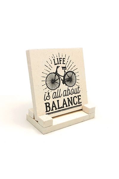 Sadrazam Natural Stone Desktop with Bisklet Visual Print