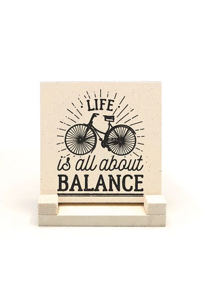 Sadrazam Natural Stone Desktop with Bisklet Visual Print