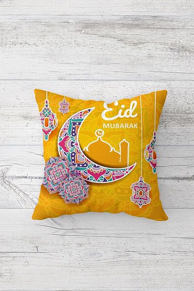 on the clouds Ramadan Lantern Crescent Mosque Themed Hidden Zippered Throw Pillow Cover Sofa Pillow Cover Set (4pcs)
