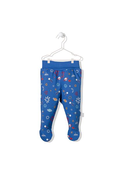 Bebetto Interlock Booties Printed Trousers (sky Ball) T3107