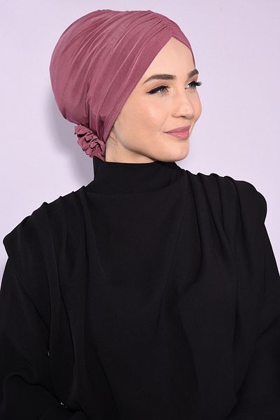 Ns nowascarf Rose Gathered Double Sided Bonnet Dried Rose - Dried Rose