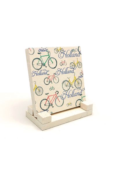 Sadrazam Natural Stone Desktop with Dutch Bicycle Image Printed