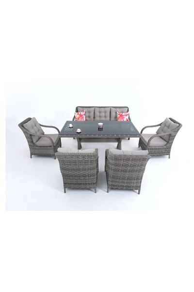 Gardenya Bahçe Flexy Home Garden Gusto (3-1-1-1-1) Rattan Bahçe Balkon Ve Ter...