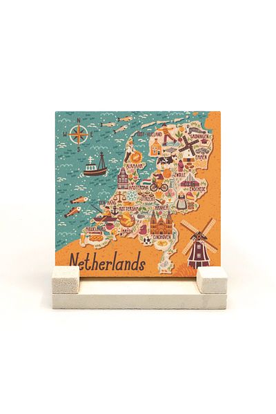 Sadrazam Dutch Symbols Printed Natural Stone Tabletop