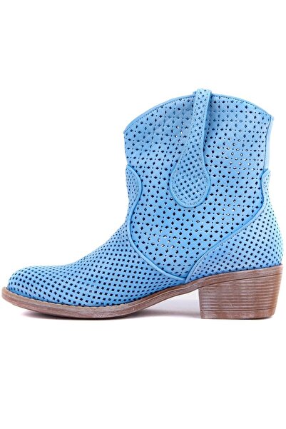 SailLakers - Μπλε αντίκες δερμάτινες γυναικείες καλοκαιρινές μπότες 105-2596-VENUS